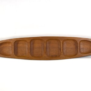 MCM or Danish Modern Teak Surfboard Appetizer Tray, Free Shipping