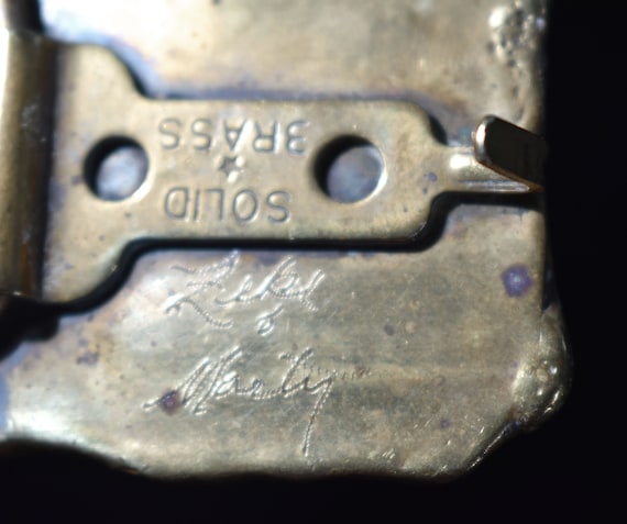 Vintage Signed Zeke & Marty Brutalist Brass Belt … - image 6