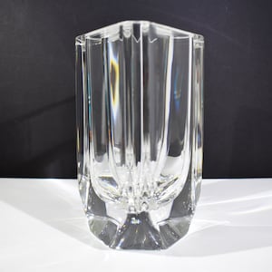 Signed 1970s Sigurd Persson for Kosta Boda Heavy Crystal Vase FREE SHIPPING