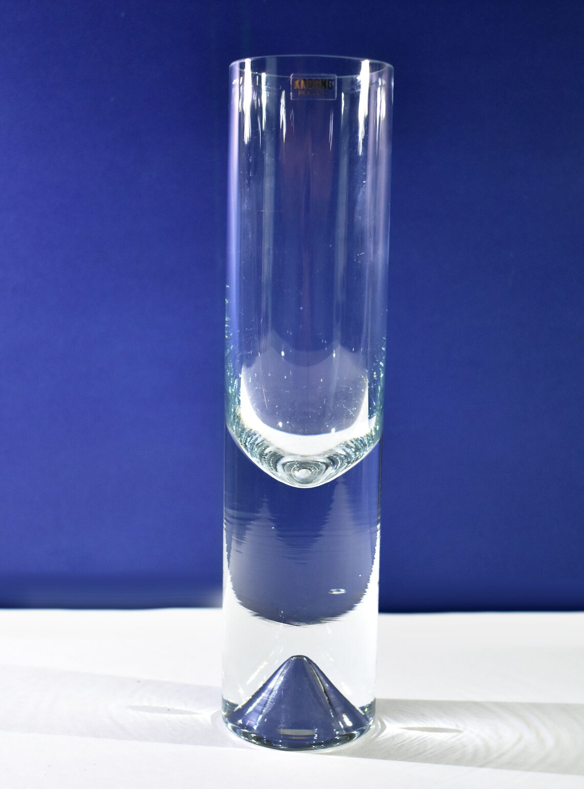 Vintage Clear Krosno Poland Handmade Cylindric Glass Vase Etsy