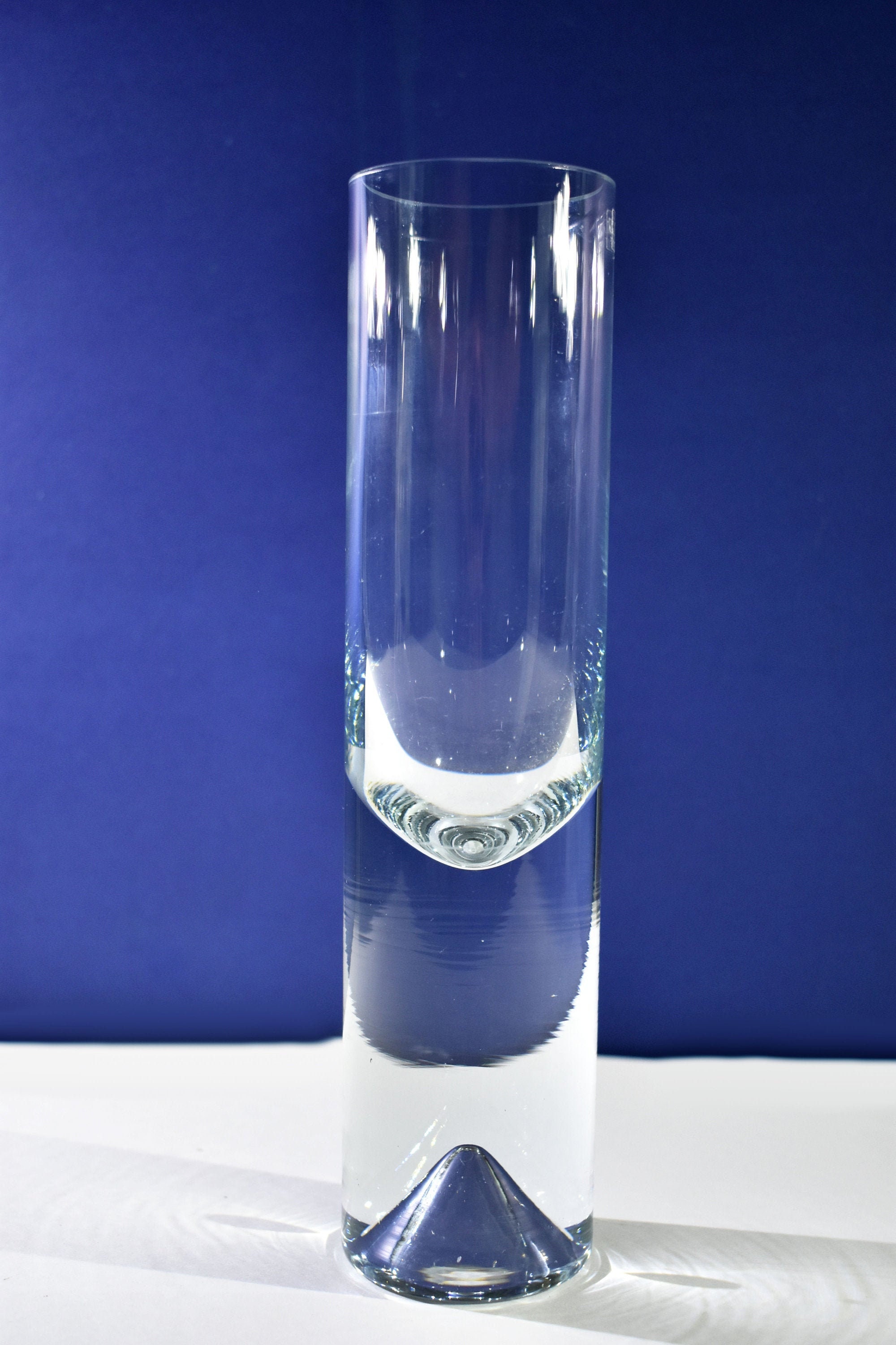 Vintage Clear Krosno Poland Handmade Cylindric Glass Vase Etsy