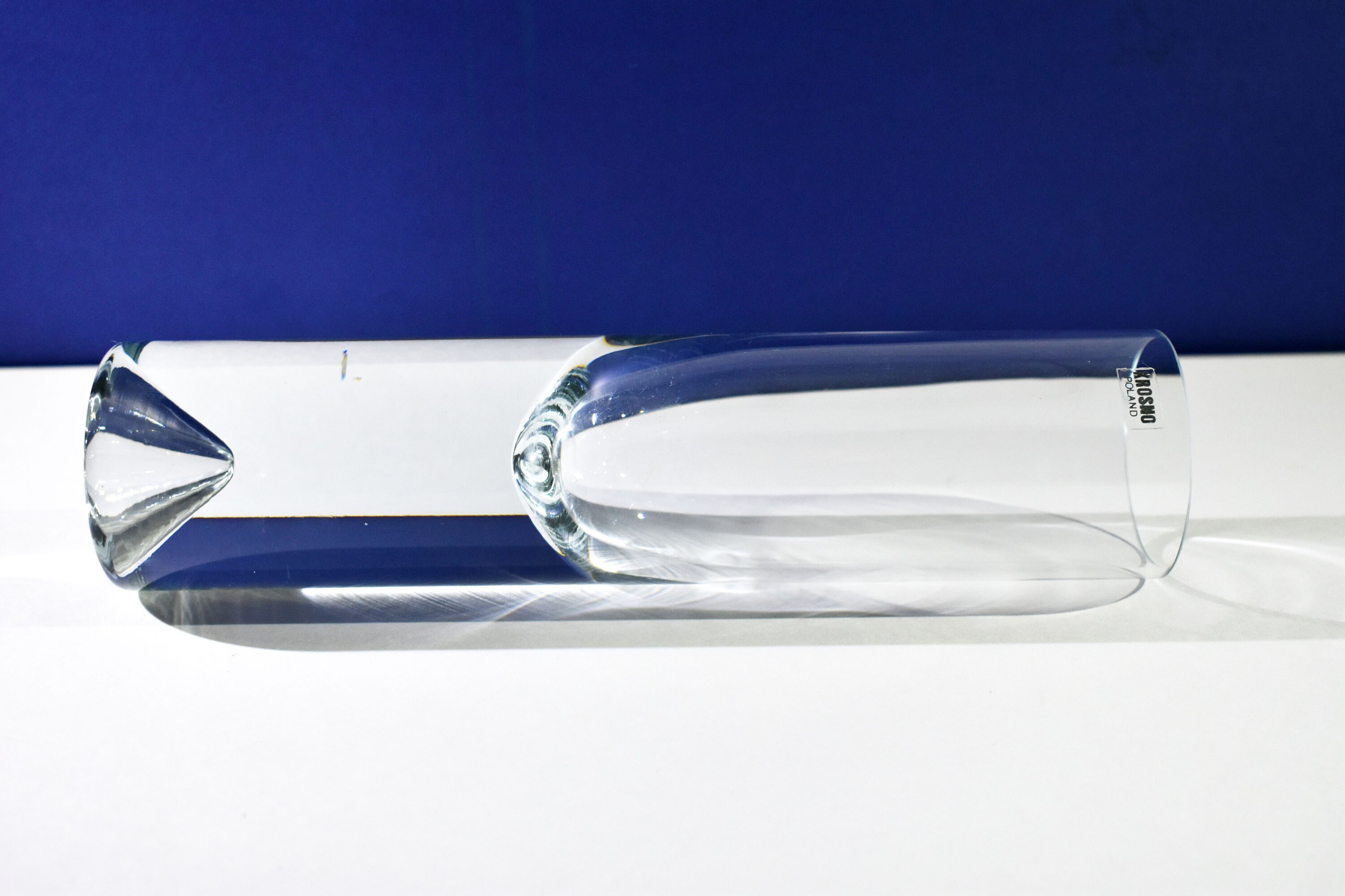 Vintage Clear Krosno Poland Handmade Cylindric Glass Vase Etsy