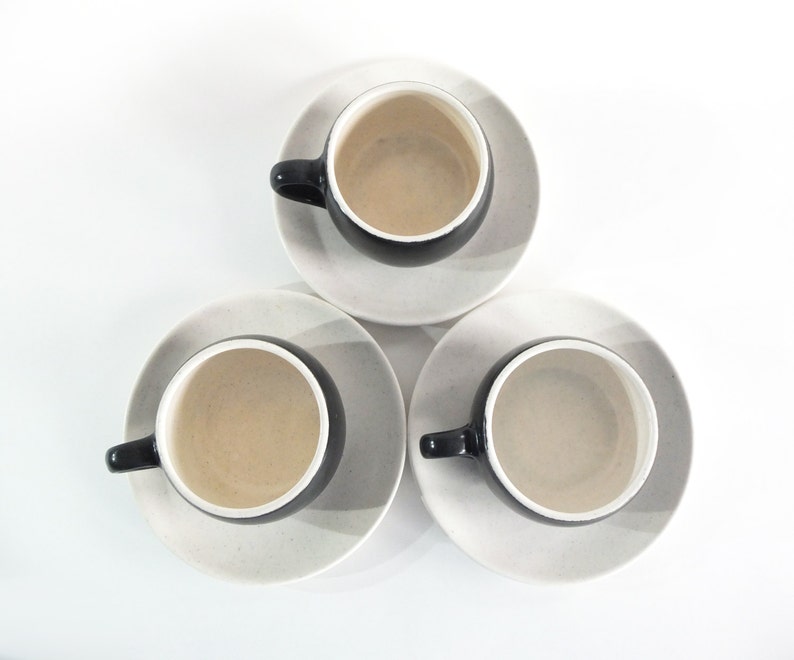 Metlox Poppytrail California Contempora Cups and Saucers Mid-Century Modern Set of 3