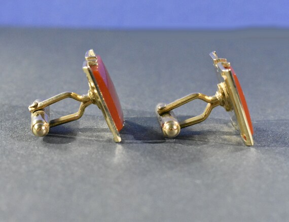 Vintage Modernist Anson Gold-tone and Carnelian C… - image 3