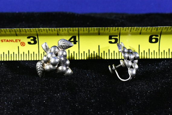 Vintage Mexican Sterling Silver Grape Screw-Back … - image 9