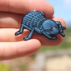 Blue Death Feigning Beetle Magnet: Gift for bug lovers, vet techs, veterinarians, zookeepers  cute animal magnets for locker or fridge