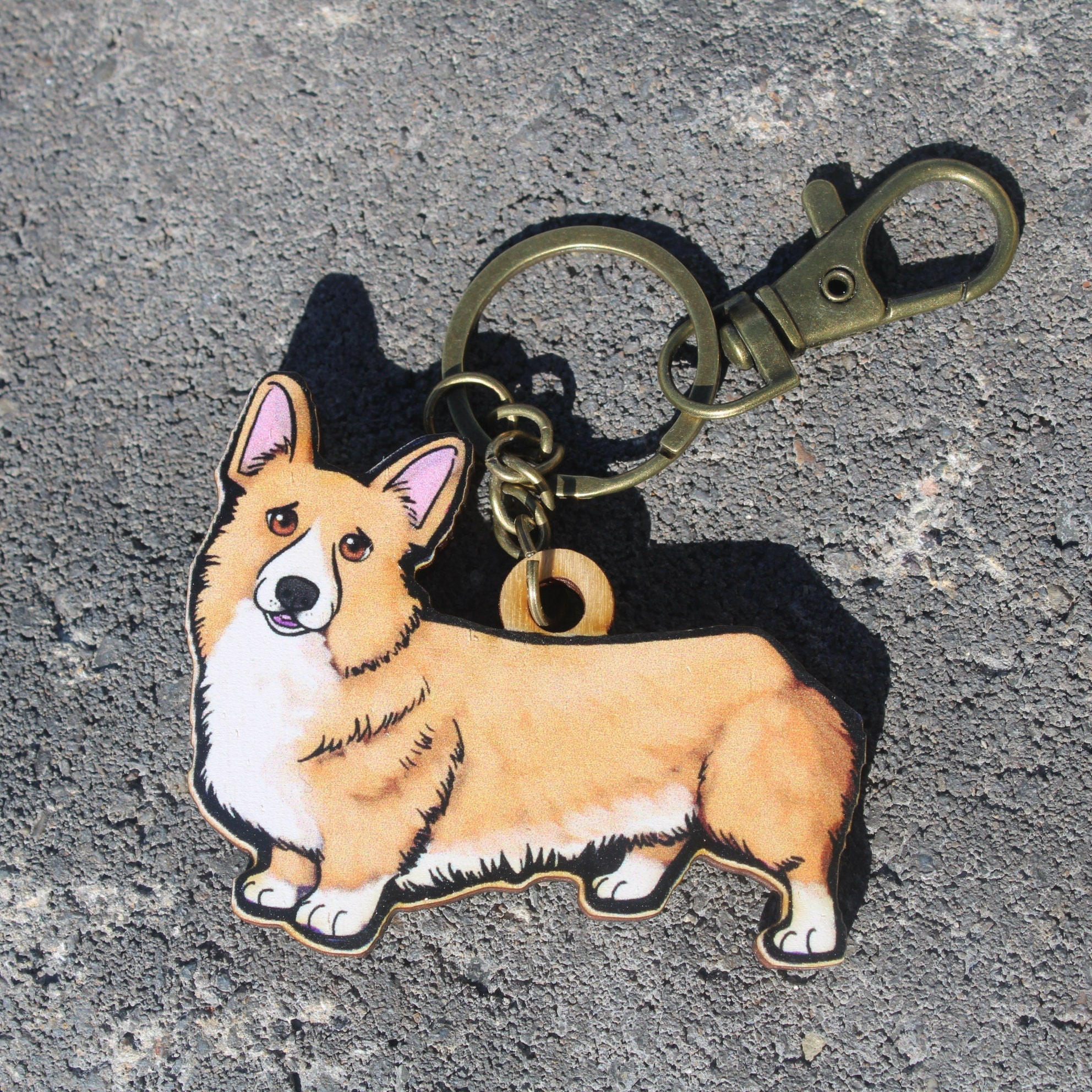 Wood Welsh Corgi Keychain: Gift for Dog Lovers, Vet Techs