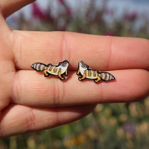 Leopard Gecko Earrings : cute animal lizard stainless steel posts for vet techs, veterinarians and zookeepers