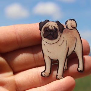 Pug Magnet: gift for Dog lovers, vet techs, veterinarians, dog loss memorial cute magnets for fridge or locker