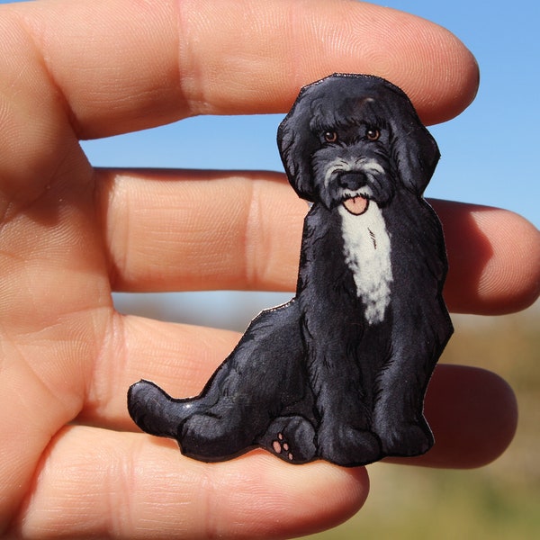 Black labradoodle Magnet: Gift for Dog Lovers, Vet Techs, veterinarians, teachers, dog loss memorial cute animal magnet for locker or fridge