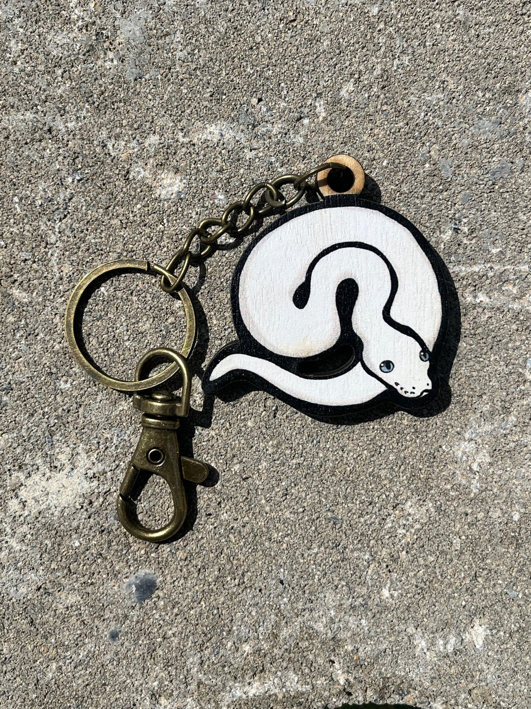 Wood Ball Python Keychain: Gift for Snake Animal Lovers, Vet Techs ...