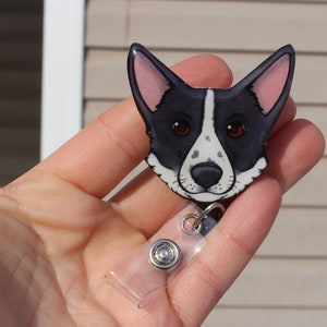 Border Collie Badge Reel Id Holder: Retractable Gift for Dog