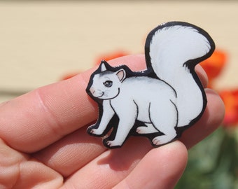 White Brevard Squirrel Magnet: Gift for squirrel lovers, vet techs, veterinarians, zookeeper's cute animal magnets for locker or fridge