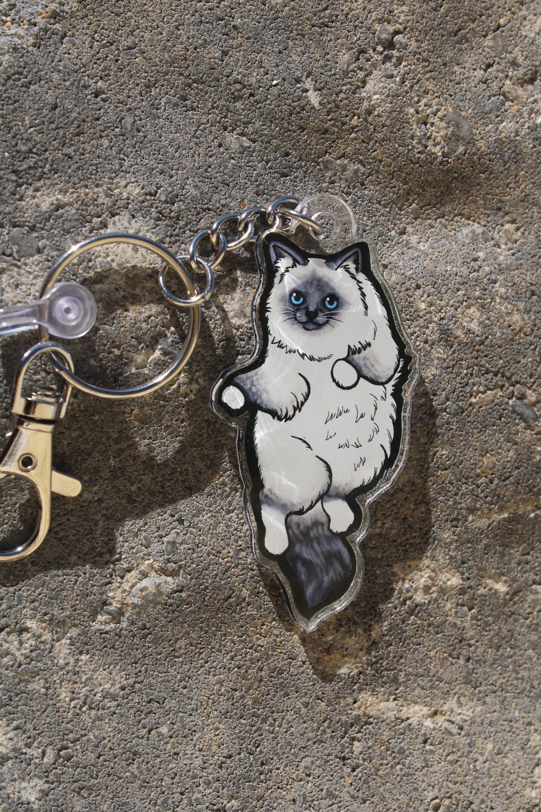 Ragdoll Cat Keyring Gift for Himalayan Cat Lovers, Vet Techs