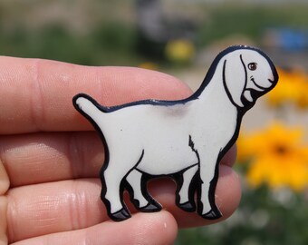 Nubian goat magnet: Gift for Goat lovers, vet techs, veterinarians, zookeepers cute animal magnets for locker or fridge