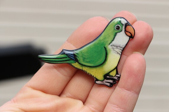 Parrot - Handmade Fabart Wooden Magnet 29
