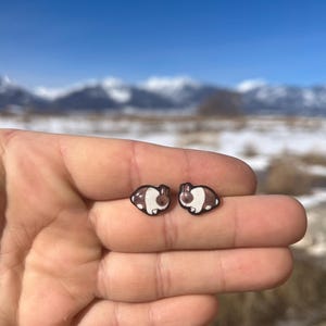 Brown Dutch Bunny Stud Earrings: Gift for animal lovers, vet techs, veterinarians, zookeeper's cute earrings with Stainless Steel Posts