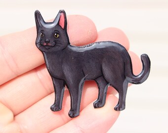 Black Cat Magnet: Great gift for Black Cat lover or cat loss memorial Cute Cat animal magnets for  locker or fridge