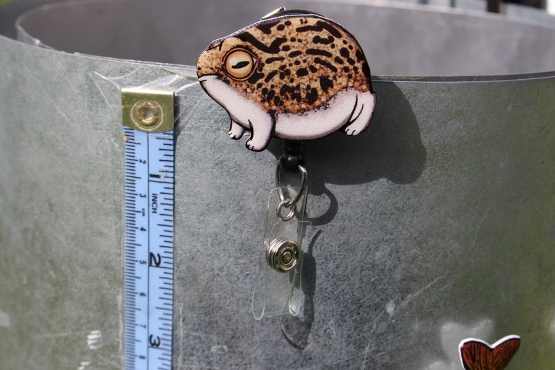 Rain Frog Badge Reel Id holder Retractable ID Badge holder CNA HCA Housekeeping veterinarian Nurse Frog lover gift Animal Badge reels image 6