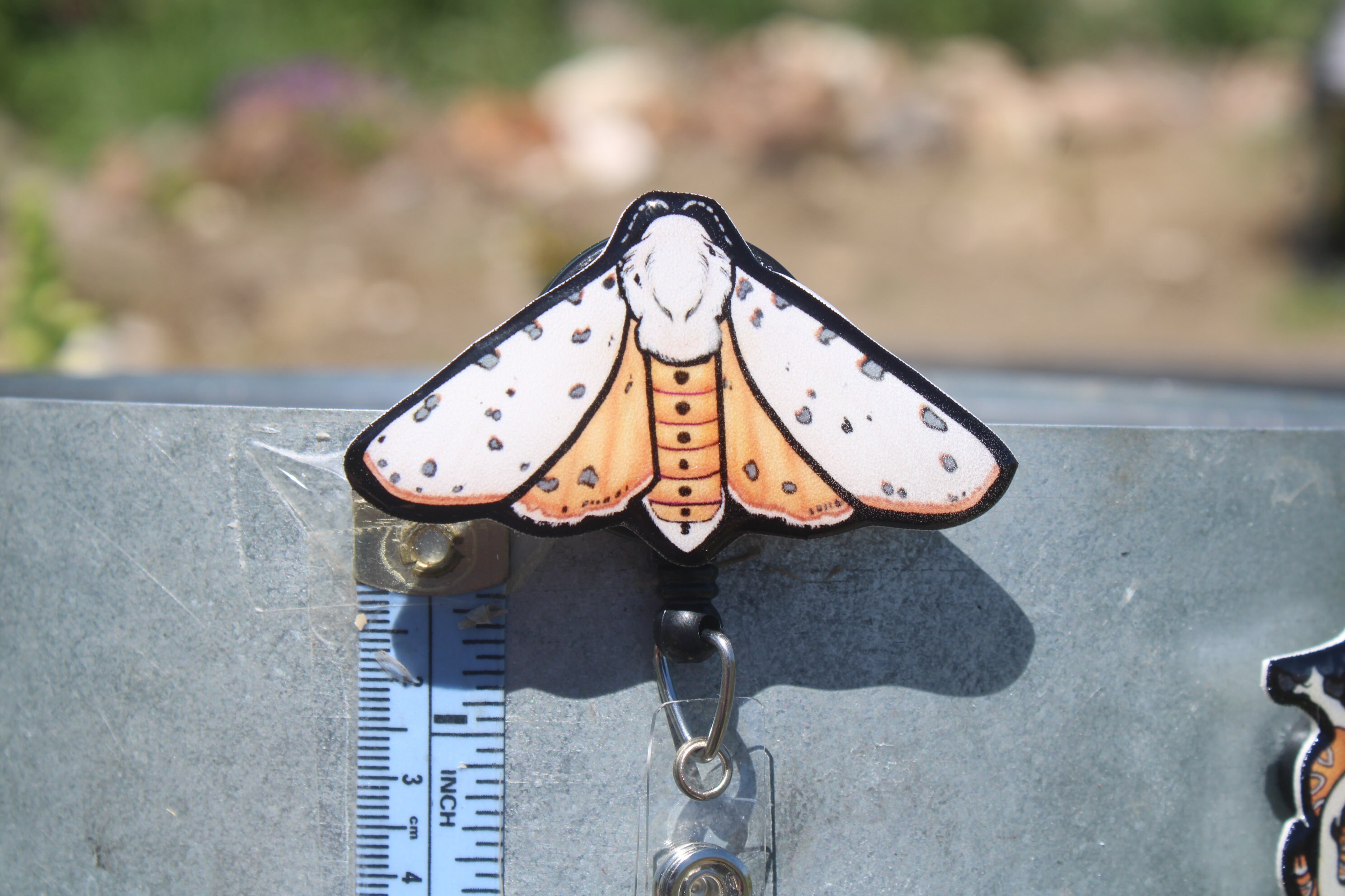 Salt Marsh Moth Badge Reel Id Holder: Gift for Nurses, Vet Tech