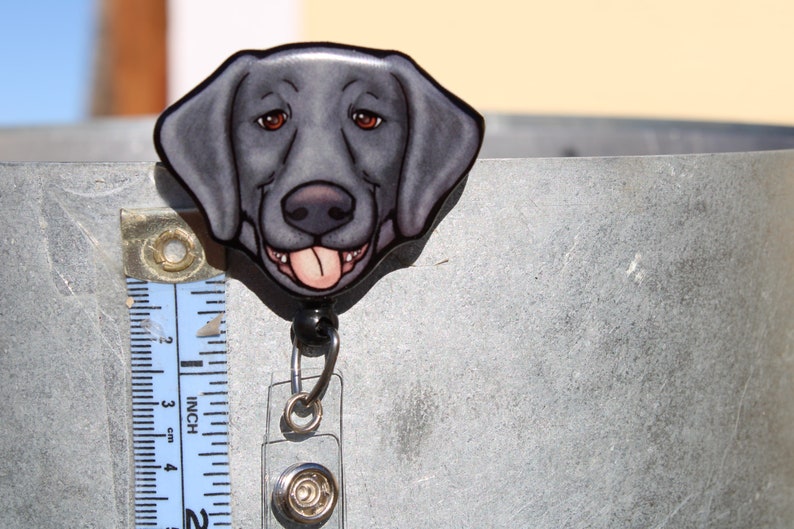 nurses cute animal badge reels vet techs veterinarians Black Lab Retriever Retractable ID Badge holder: Gift for dog lovers