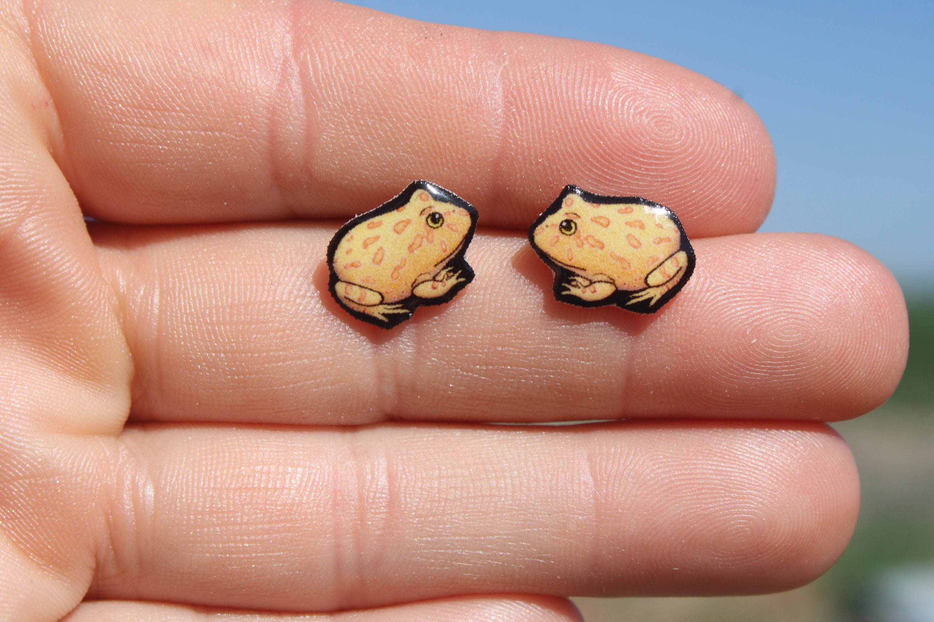 Pacman Frog Earring Studs: Gift for Pac Man Frog Lovers, Vet Techs