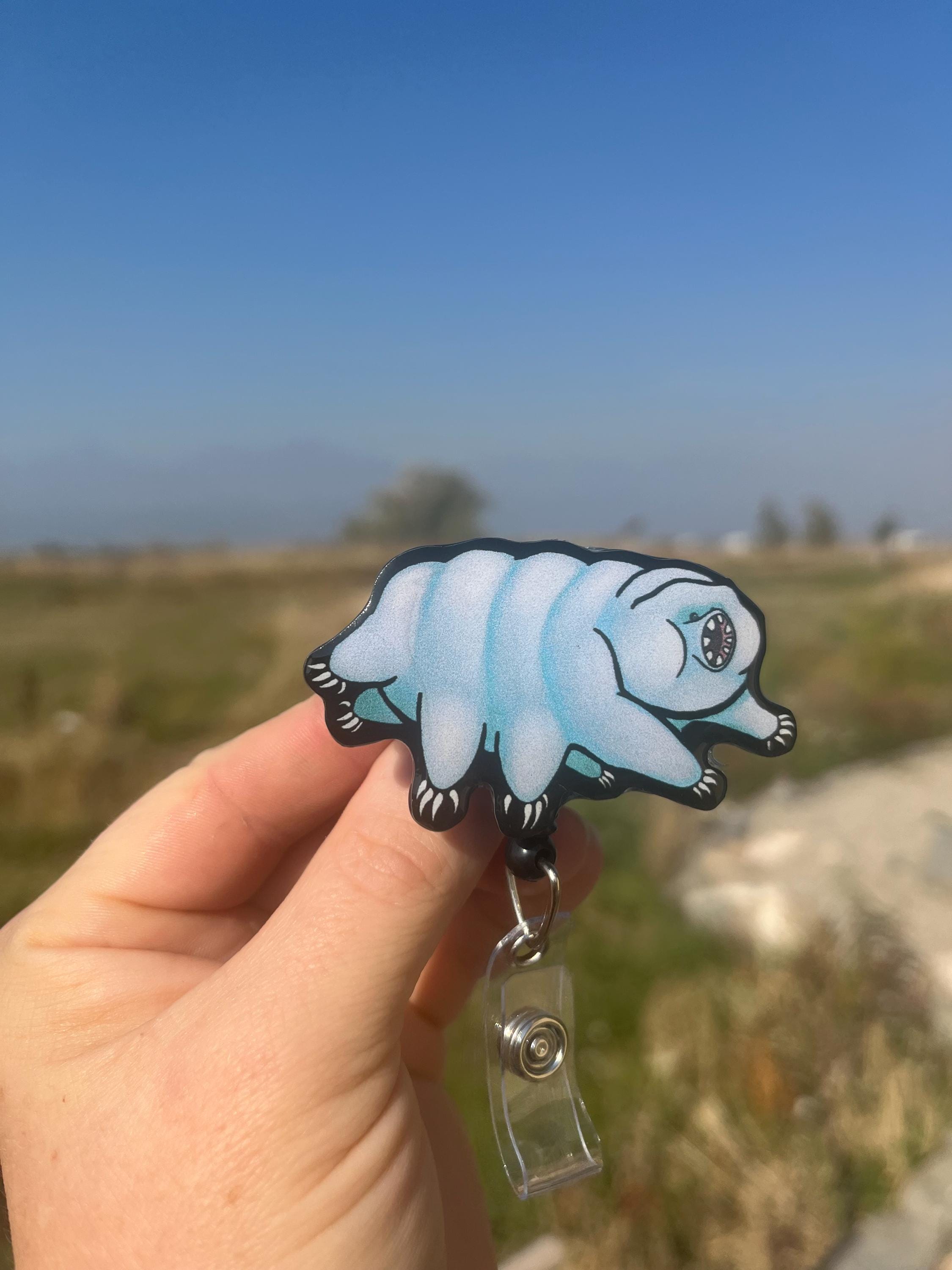 Acrylic Tardigrade Badge Reel ID Holder: Gift for Water Bear
