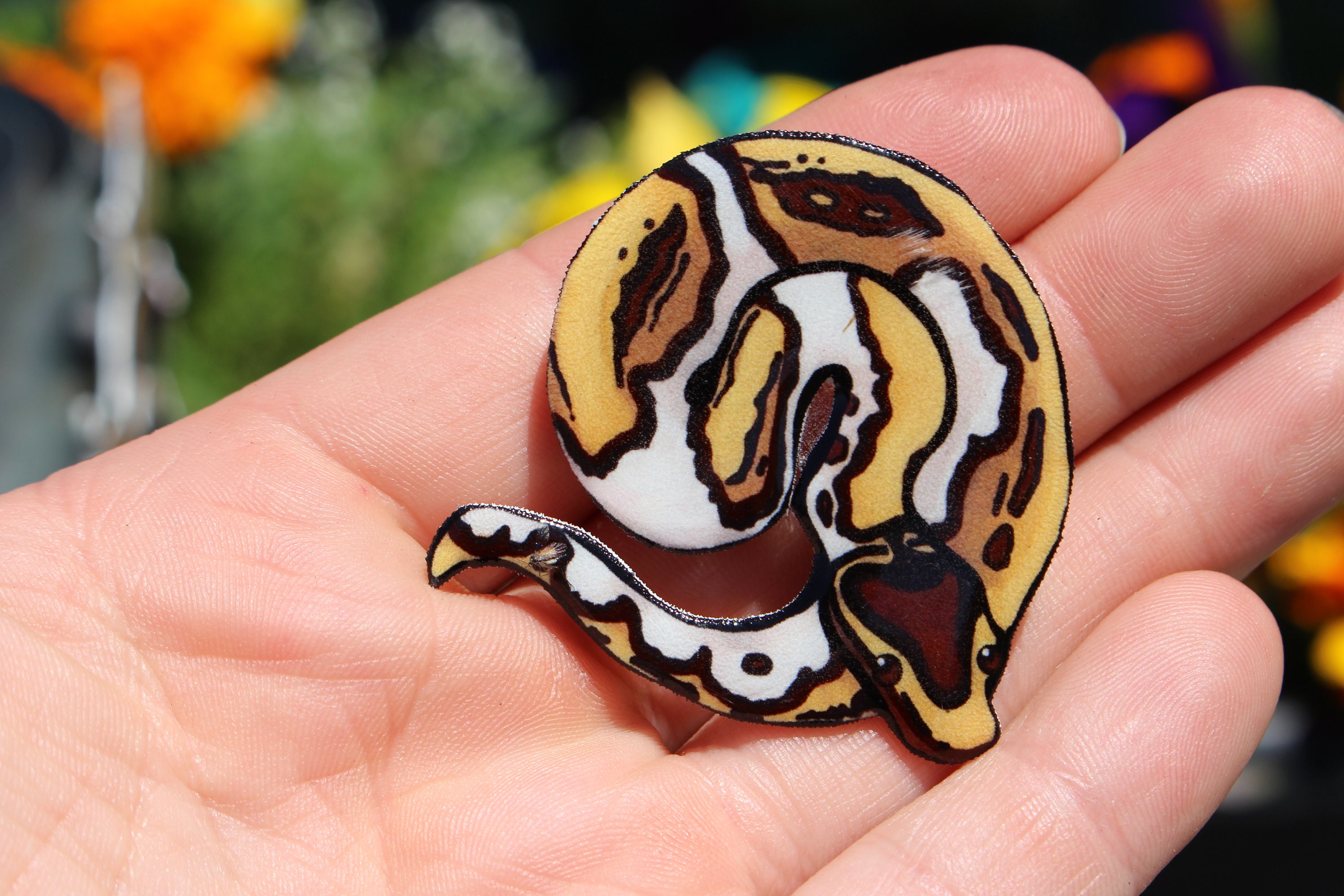 Piebald Ball Python Gift for Snake Lover or Snake Loss Etsy UK