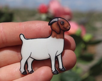 Boer Goat Magnet Gift for goat lovers, , , vet techs, veterinarians cute farm animal magnets for locker or fridge
