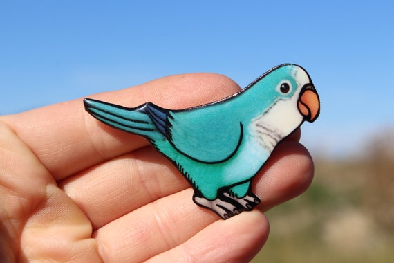 Parrot - Handmade Fabart Wooden Magnet 02