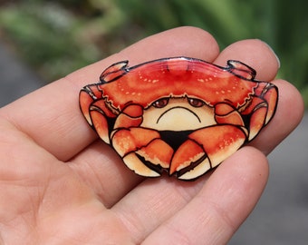 Crab Magnet: gift for crab lovers, vet techs, veterinarians, cute ocean animal magnets for locker and fridge