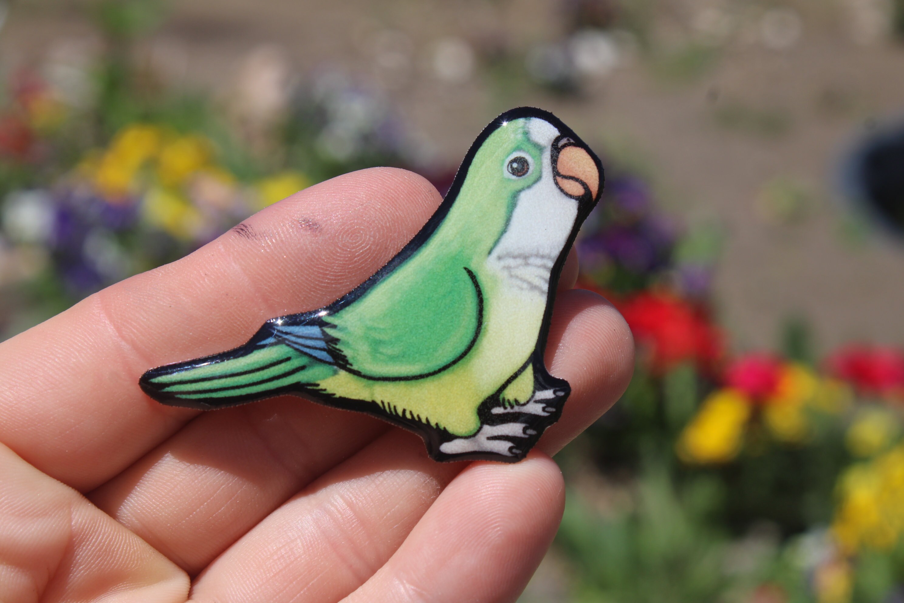 Parrot - Handmade Fabart Wooden Magnet 04