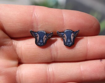 Dwarf Goat Earrings : Stainless steel posts for sensitive ears Great gift for Goat lovers or goat loss memorial