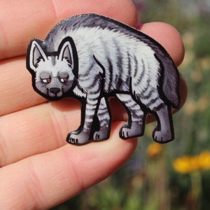 Striped Hyena Magnet: Gift for Hyena Lovers, vet techs, veterinarians and zookeepers cute animal magnets for locker and fridge