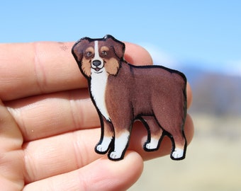 Red Australian Aussie Shepherd magnet: Gift for aussie lovers, vet techs, veterinarians Cute dog animal magnets for locker or fridge