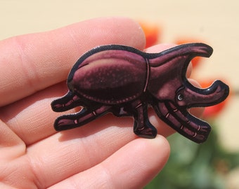 Rhino Beetle Magnet: Gift for beetle bug lovers, vet techs, veterinarians, zookeeper's cute animal magnets for locker or fridge