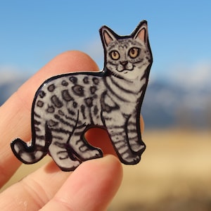 Bengal Cat Magnet: Gift for cat lovers, cat loss memorial, teachers, vet techs, veterinarians, cute cat animal magnets for locker or fridge