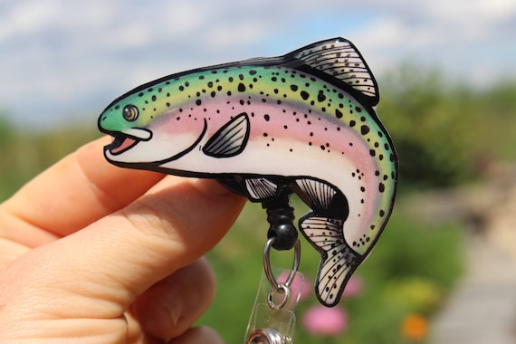Rainbow Trout Badge Reel Id Holder Gift for Fishing Lovers, Fishermen and  Women, Zookeepers, Vet Techs, Dads Cute Fish Animal Badge Reels -  UK