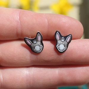 Donkey Mule Stud Earrings: Gift for farm animal lovers, vet techs, veterinarians, zookeeper's cute earrings with Stainless Steel Posts