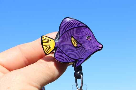 Purple Tang Fish Badge Reel Id Holder: Gift for Fish Lovers, Aquarium  Workers, Nurses, Vet Techs, Veterinarians Fish Animal Badge Reels -   Canada