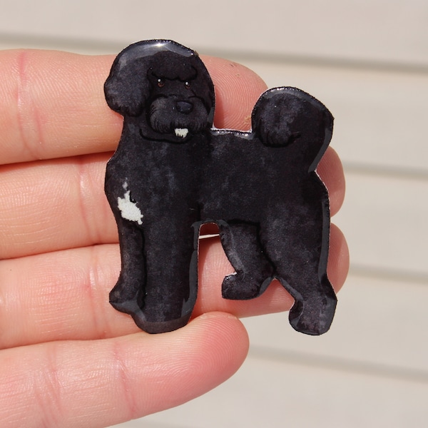 Portuguese Water Dog Magnet: Gift for water dog lovers or dog loss memorial cute dog animal magnets for locker or fridge