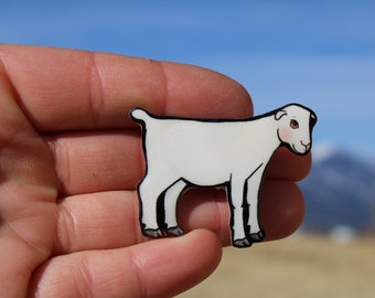 Lamancha goat magnet: Gift for Goat lovers, farmers, , , teachers vet techs cute farm animal magnets for locker or fridge