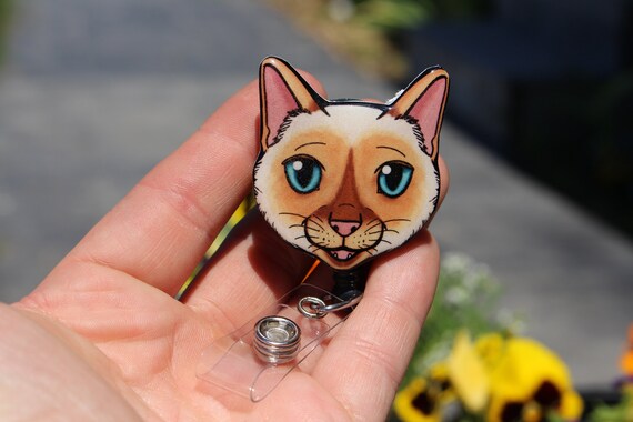 Flame Point Siamese Cat Badge Reel Gift For Cat Lover Nurses Etsy