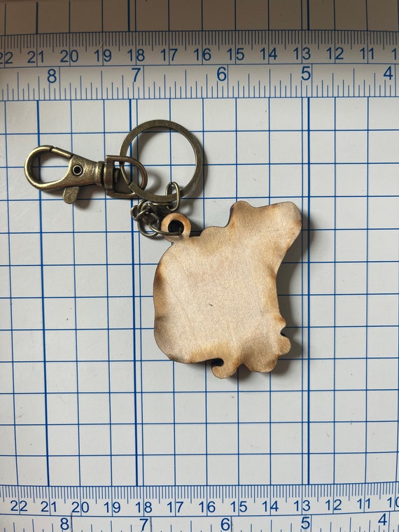 Wood Gray Hooded Rat Keychain: Gift for Mice Lovers, Vet Techs