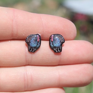 Turkey Stud Earrings: Gift for Bird animal lovers, vet techs, veterinarians, zookeeper cute earrings with Stainless Steel Posts
