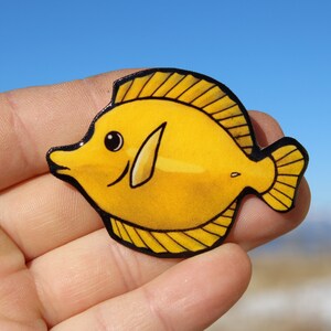 Yellow Tang magnet: Gift for Yellow fish lovers or fish loss or gift for snorkeler scuba gift Cute animal magnets for locker or fridge