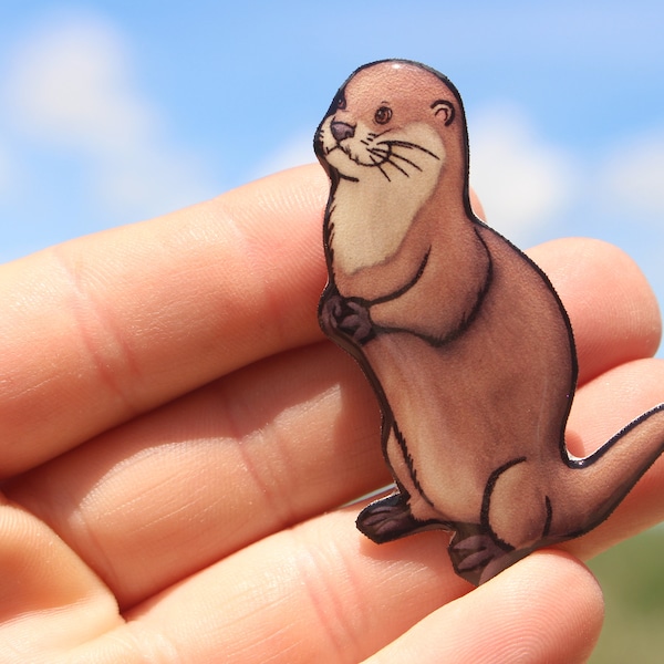 Otter Magnet : Gift for River Otter lovers, vet techs, veterinarians zookeepers cute animal magnets for locker or fridge