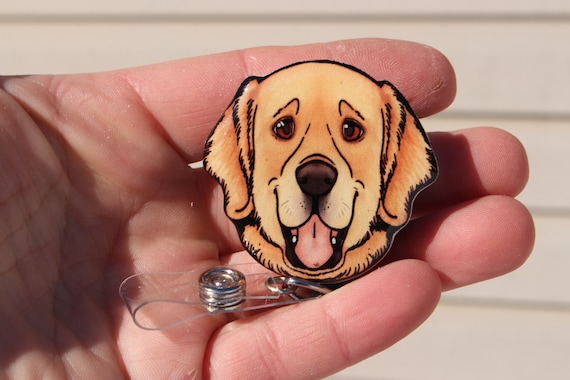 Golden Retriever Badge Reel Id Holder Hfor Veterinarian, Nurse, CNA HCA,  Vet Techs Dog Lover Gift Cute Dog Animal Badge Reels 