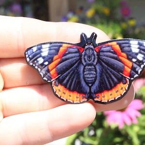 Red Admiral butterfly Magnet: Gift for Vanessa atalanta  lovers, garden lovers zookeepers cute animal magnets for locker or fridge