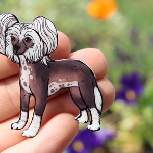Chinese Crested Magnet: Gift for Crested dog lovers or Chinese crested loss memorial Cute dog animal magnets for  or locker